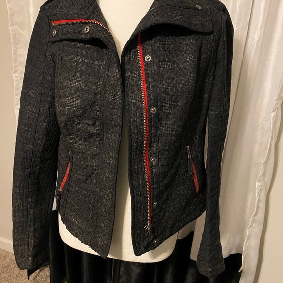 We The Free Size 2 Pop Moto Leopard Print Jacket Animal Zippered Brown Red Boho - Picture 1 of 2